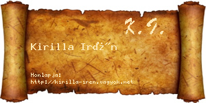 Kirilla Irén névjegykártya
